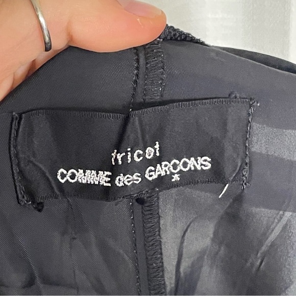 Vintage y2k Tricot Comme des Garcons Black Slip Textured Midi Babydoll Dress M - Picture 8 of 11